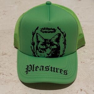 Green Cat Print Trucker Hat